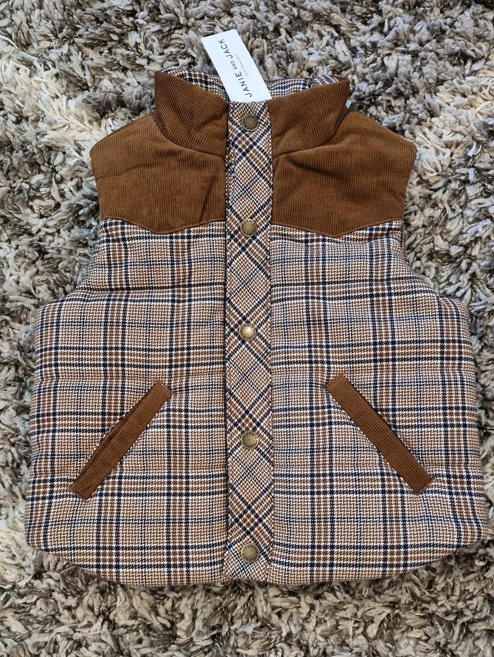 Janie and Jack The Western Plaid Vest